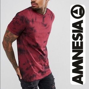 AMNESIA | Ripped Distress Red Tie Dye T-shirt